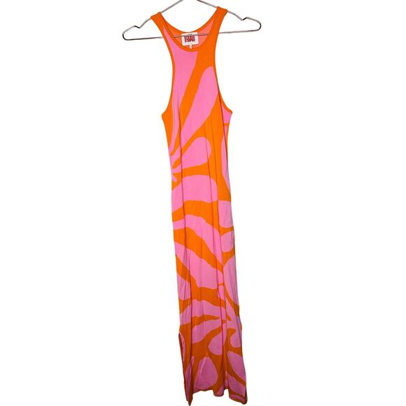 SOLID & STRIPED Carnation Pink Clementine Orange Sia Maxi Dress Size Small - Picture 6 of 16